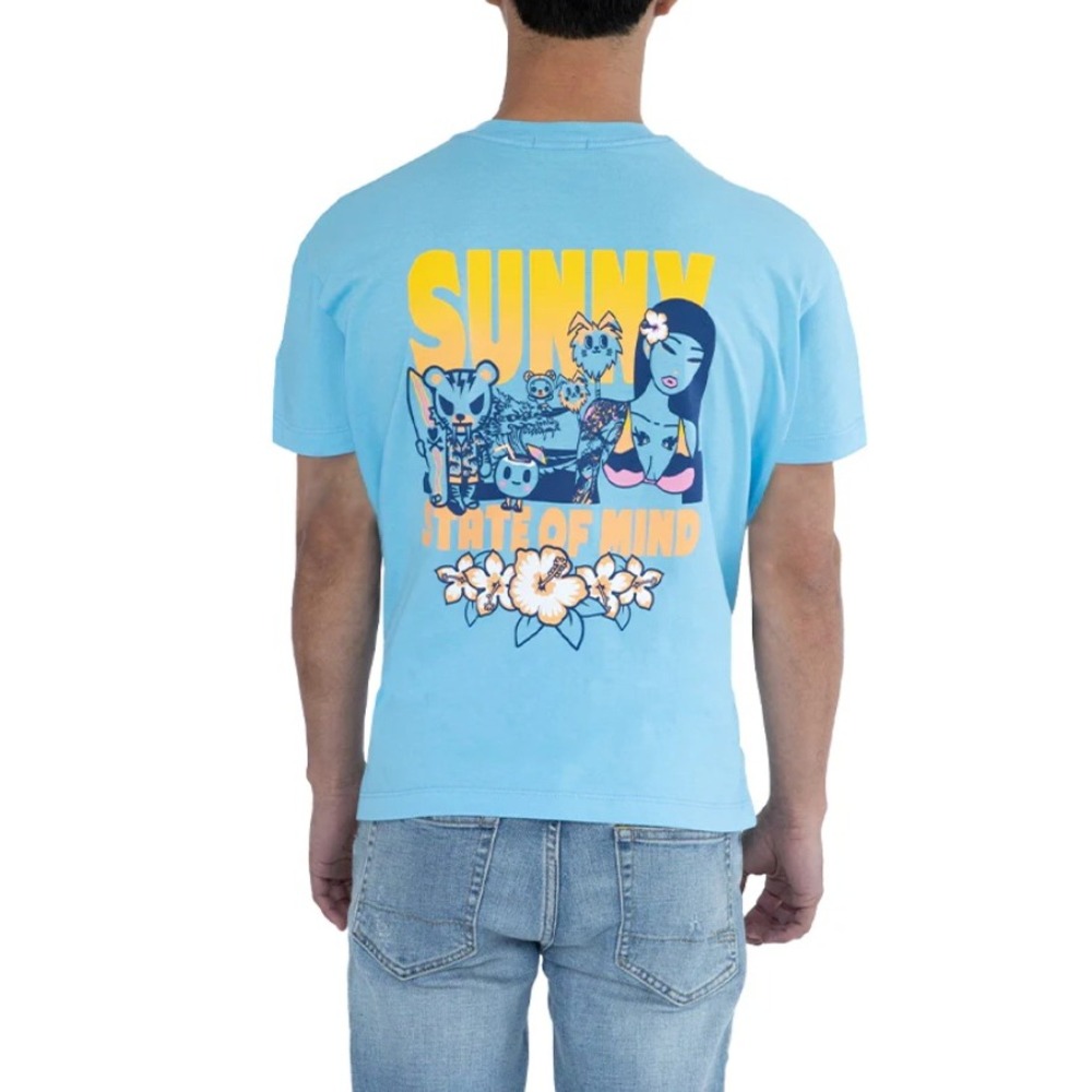 Tokidoki Sunny State of Mind Short Sleeve Graphic T Shirt Light Blue Mens Large